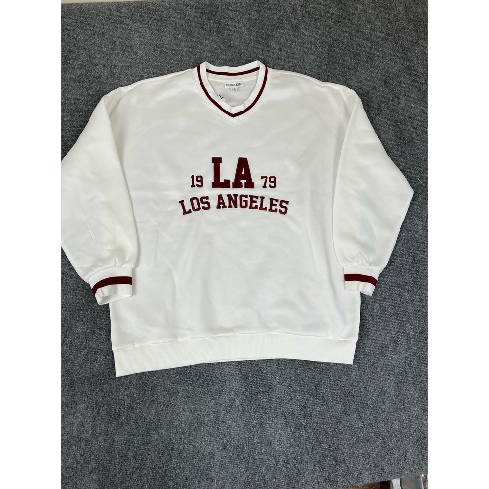 Orange Kiss White And Maroon Los Angeles Oversized Sweatshirt Women's Size  1X